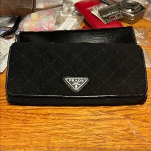 Prada Black Quilted Wallet